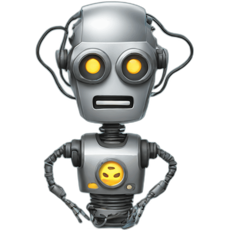 metal robot grandad with wires emoji