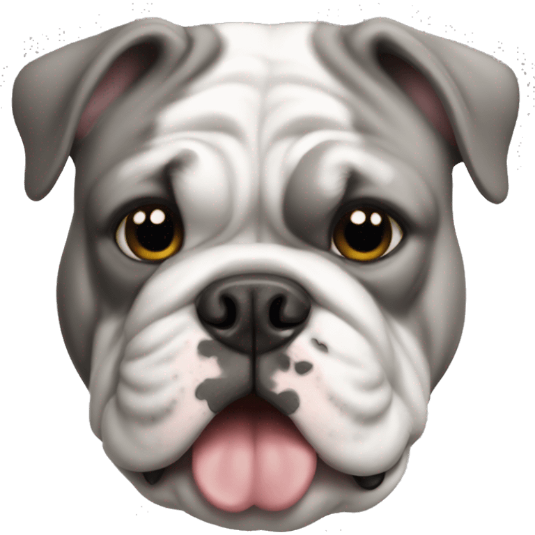 English Bulldog gray emoji