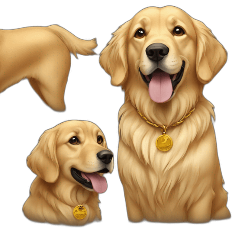 Africanism dog and golden retriever emoji