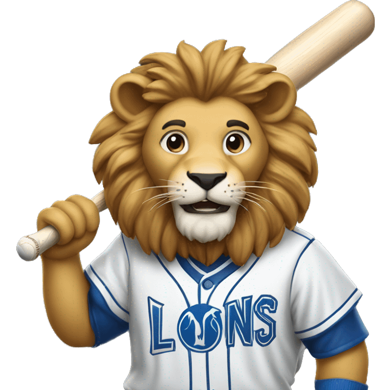 lion player with baseball and team name is Samsung Lions emoji