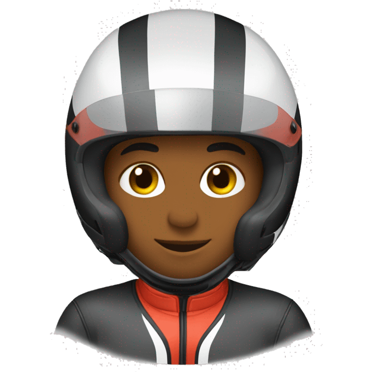 Karting racer with motocycle helmet emoji