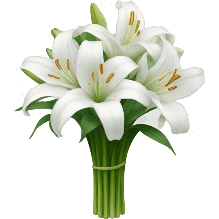 White lilly bouquet  emoji