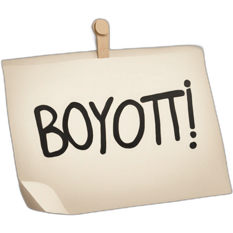 Placard with "BOYCOTT" written on it emoji