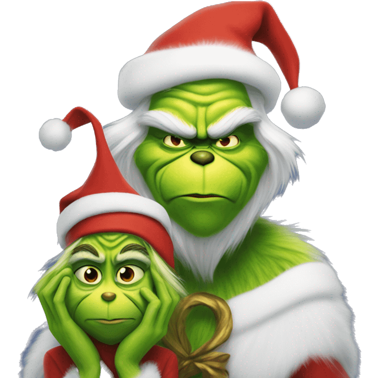 Grinch with the Santa  emoji