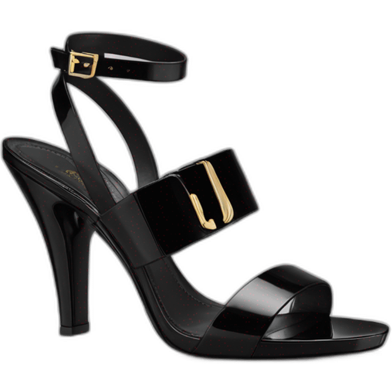 Ysl TRIBUTE heel SANDAL black PATENT LEATHER emoji