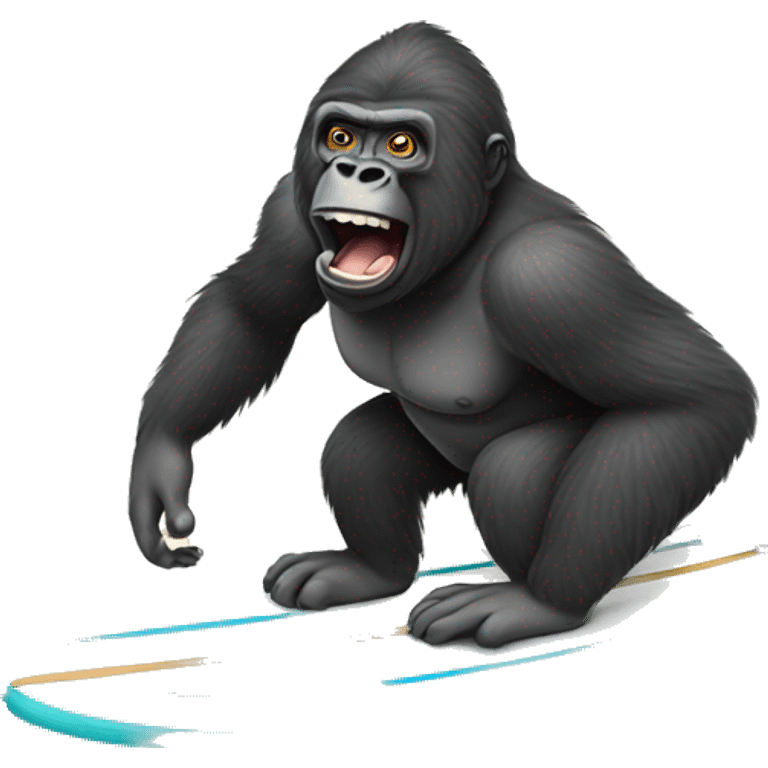 Gorilla on surfboard emoji