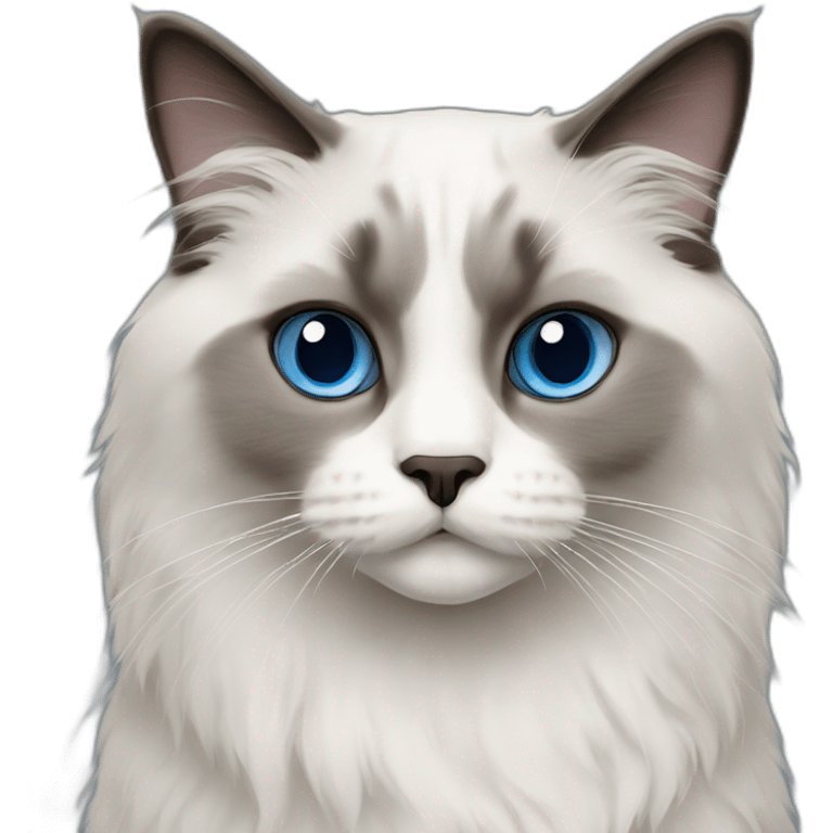 Blue point Ragdoll cat emoji