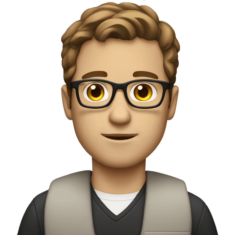 white guy brown hair with laptop and square glasses  emoji