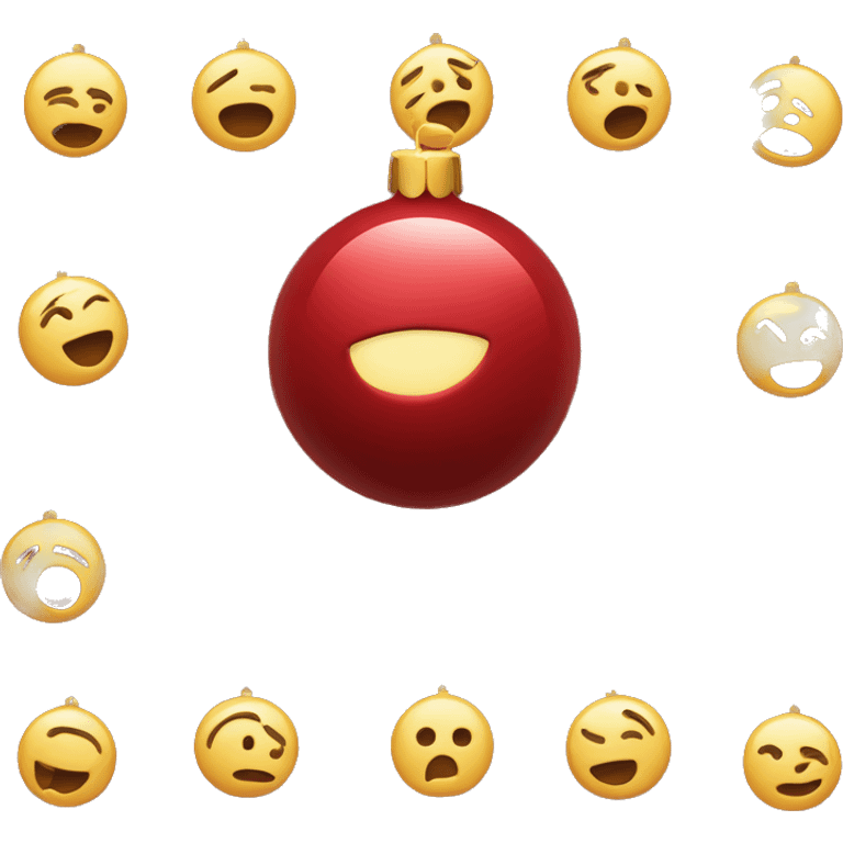 dunkelrote weihnachtskugel ohne gesicht emoji