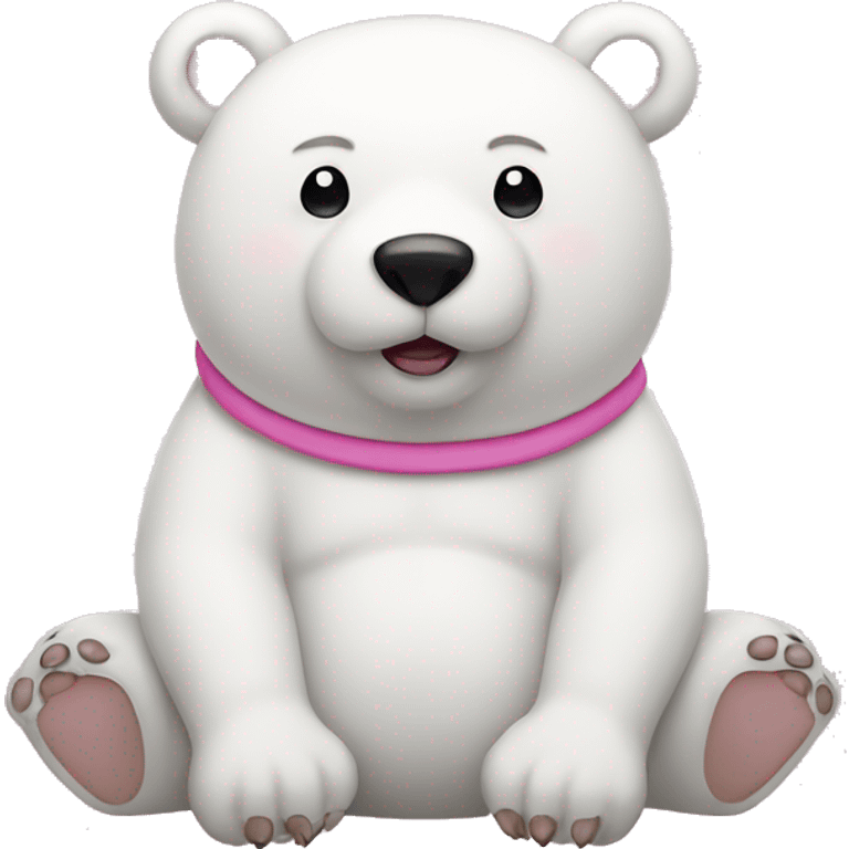 White bear with pink tummy and ears  emoji