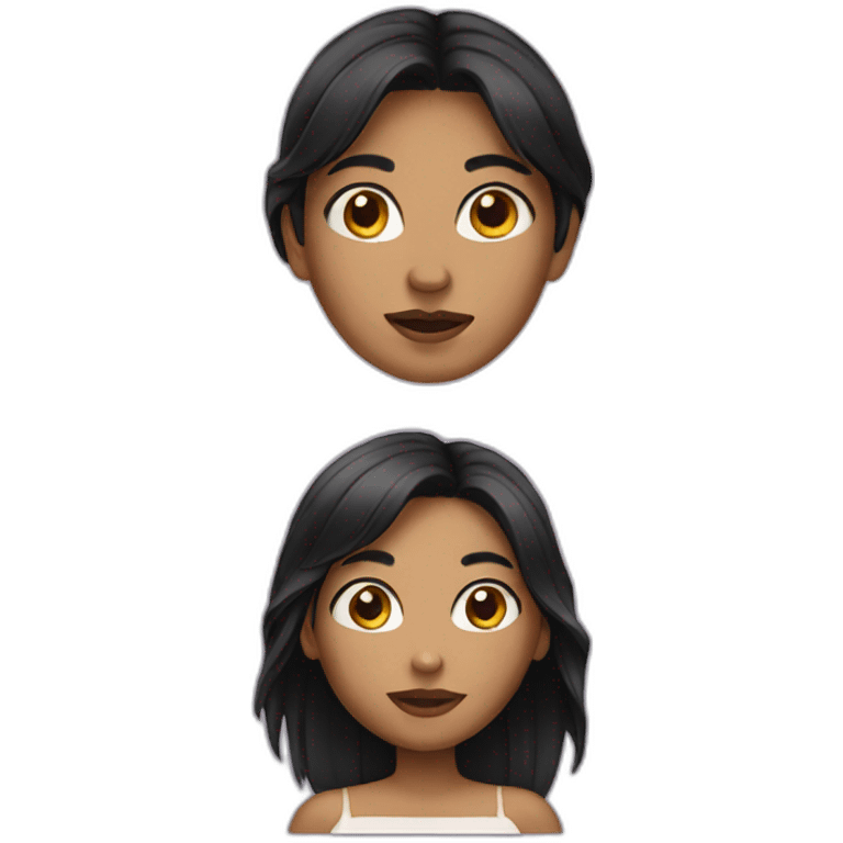 A girl have black hair  emoji