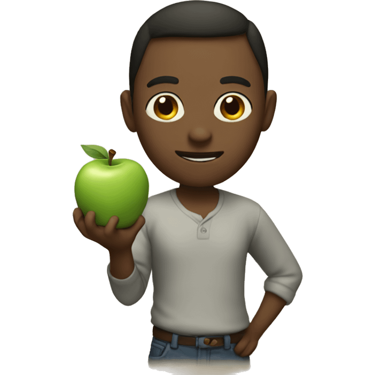 me holding a apple emoji