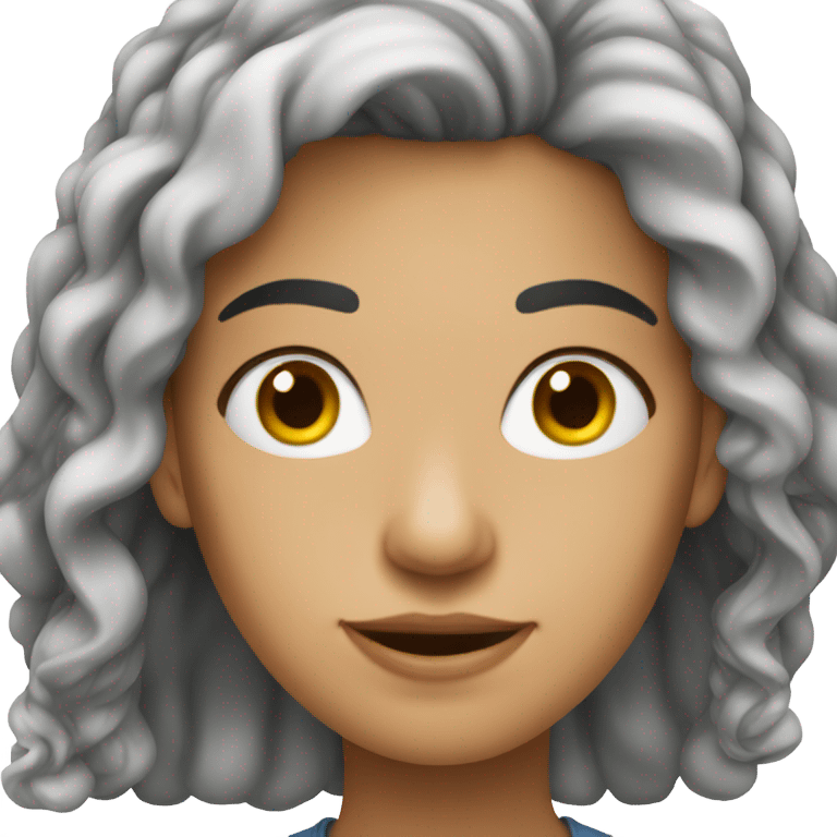 Mulher, branca, cabelo no ombro emoji