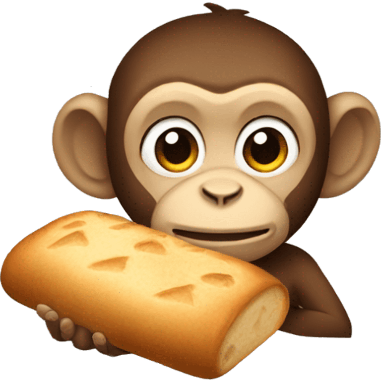 Monkey holding roti bread emoji