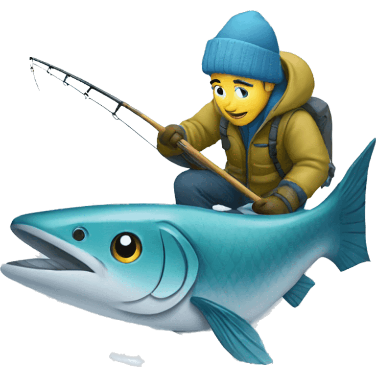 winter fishing snow emoji