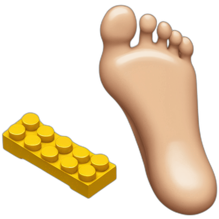 bare foot with lego emoji