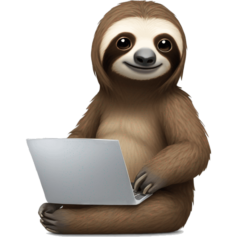 sloth with RedBull and laptop emoji