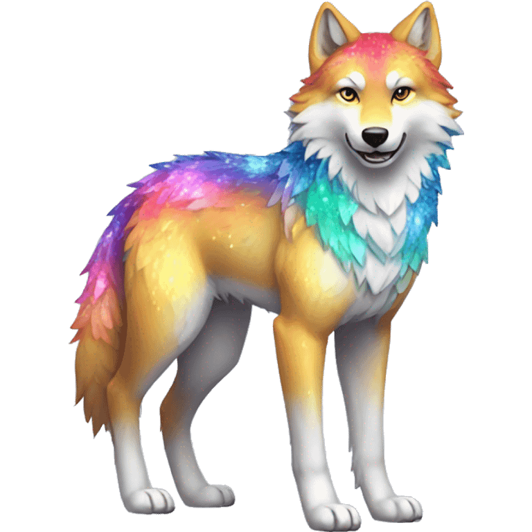 Colorful Sparkle-wolf full body emoji