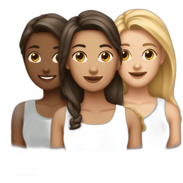 Three female friends  emoji