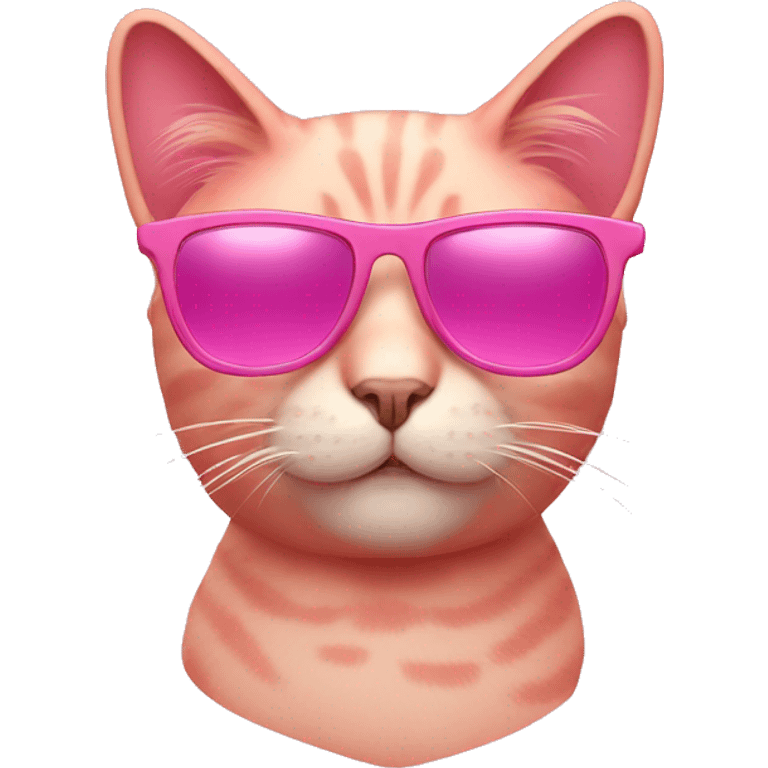 Pink cat with sunglasses  emoji