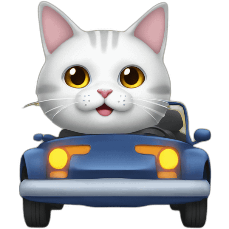 Gato en un carro emoji