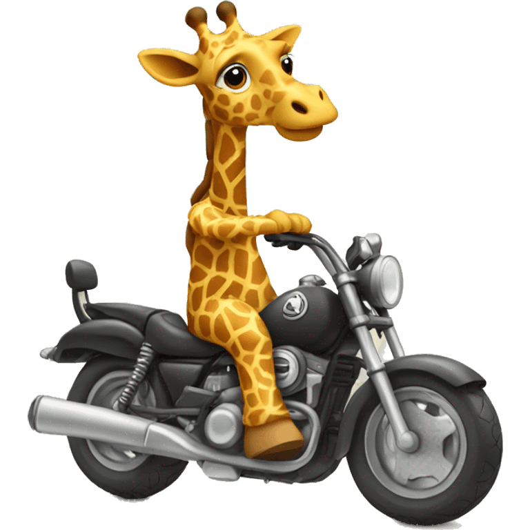 Giraffe riding a motorcycle  emoji