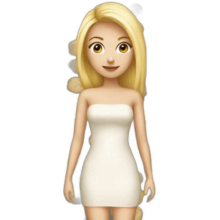 narrow Mini dress blonde girl emoji