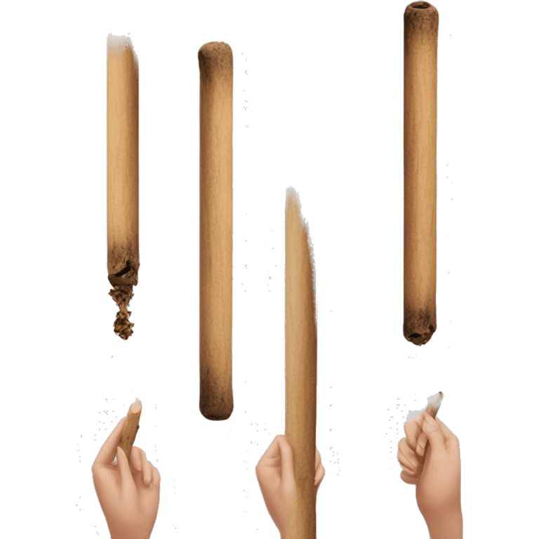 aesthetic feminine hand holding smoking palo santo stick realistic soft textures emoji