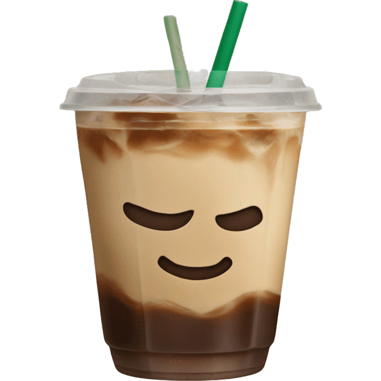 Starbuck ice coffee with ice cubes emoji