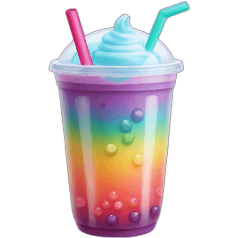 rainbow bubble tea emoji