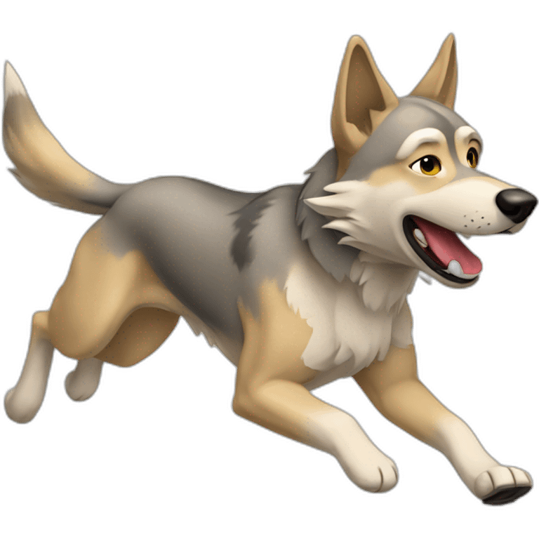 Czechoslovakian wolfdog running   emoji