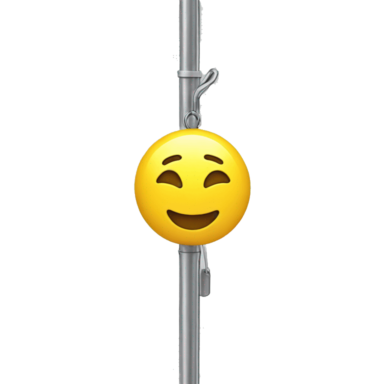 Hanging on a vertical chrome pole  emoji