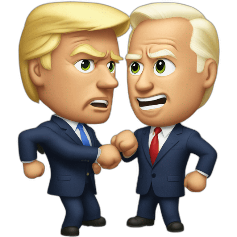 Donald Trump fighting Joe biden emoji