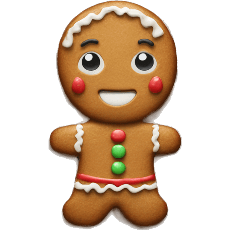 Realistic gingerbread man cookie cuter emoji