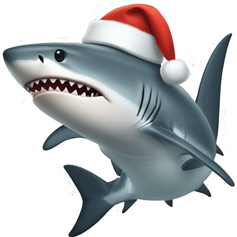 Shark wearing a Santa hat  emoji