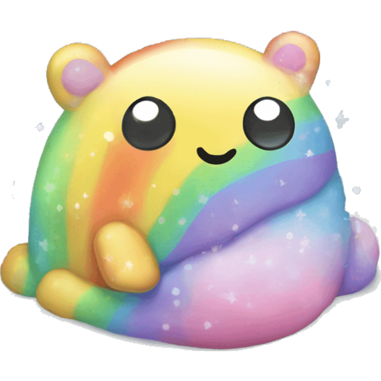 Kawaii rainbow pastel bedazzled pillow pet with big butt in an under the sea snow globe  emoji