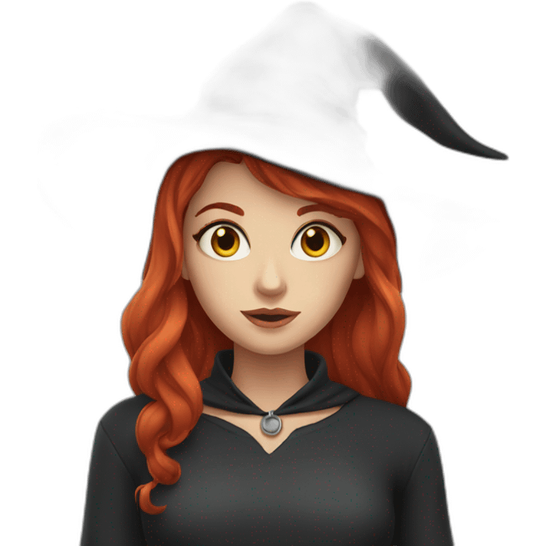 Witch red hair grey eyes emoji