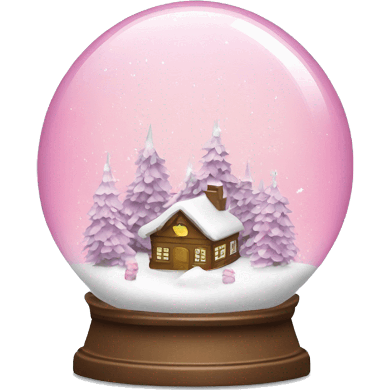 Pink winter wonderland snow globe  emoji