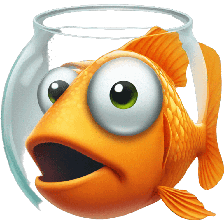 orange fish with glass on eyes emoji