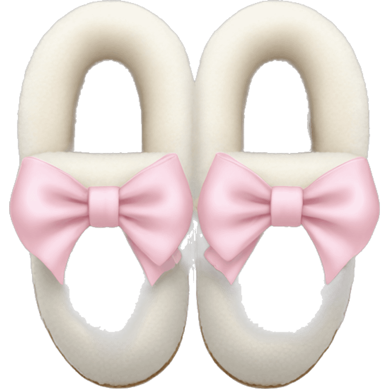 White Ugg slippers light pink bows  emoji