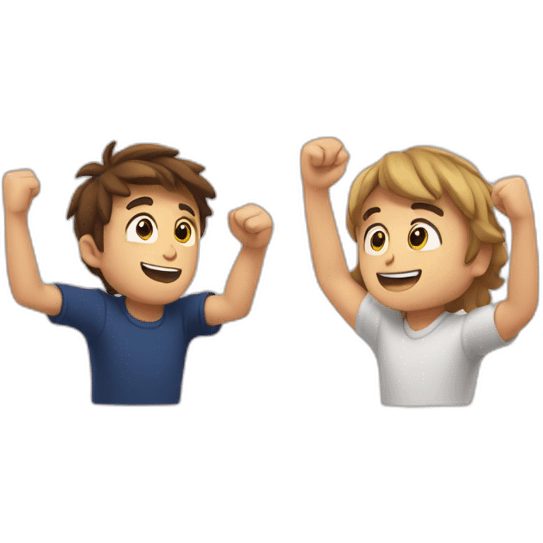 mr beast and ishow speed raising their hands happily emoji