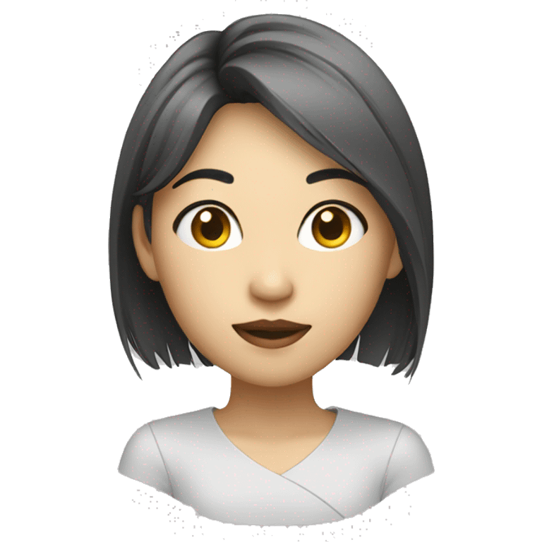 an asian girl designer with wireframes emoji