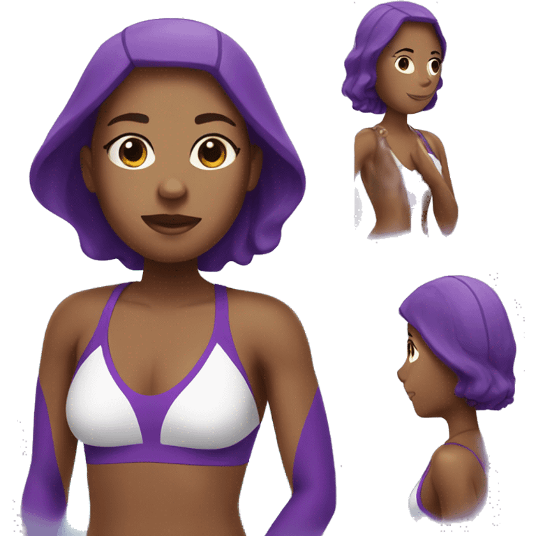 swimmer with purple swimsuit  emoji