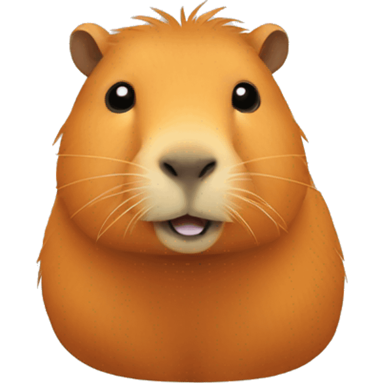 Capybara orange on had emoji