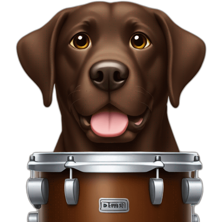 Chocolate lab drums emoji