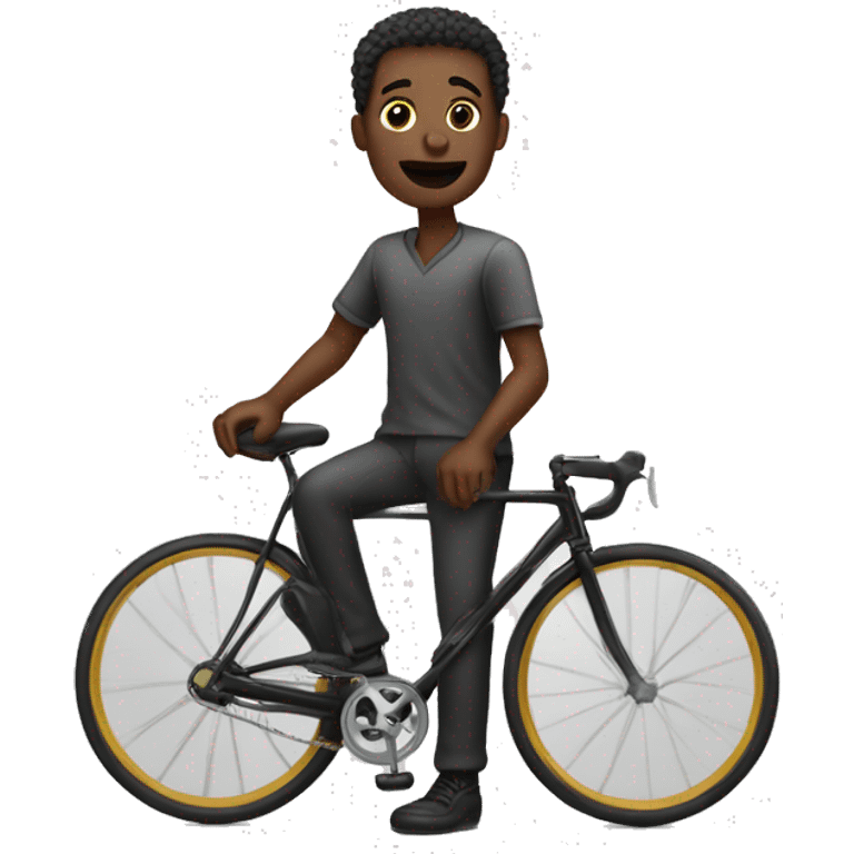 homme noir esu un velo afrique  emoji