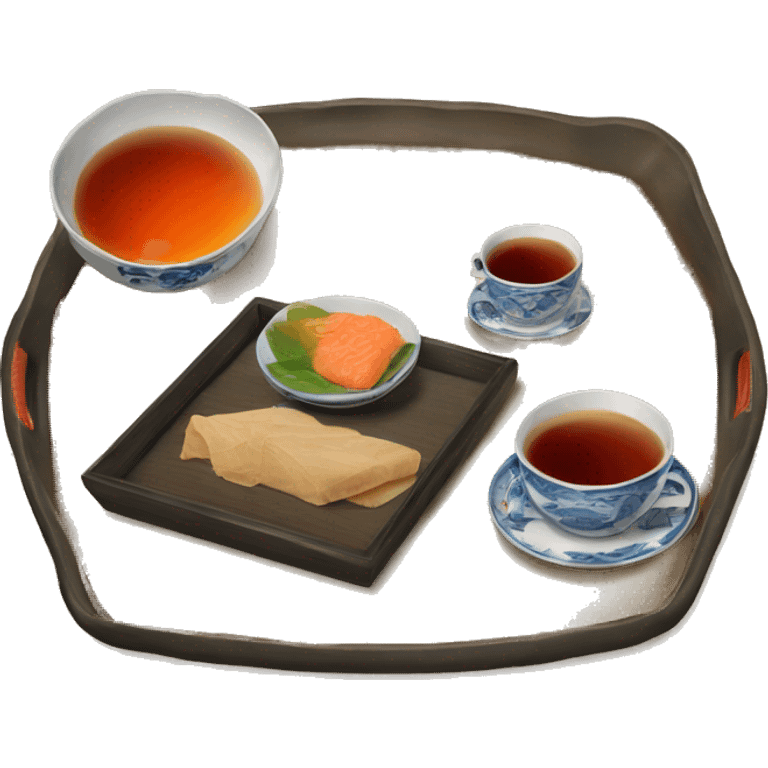 chinese tray with tea emoji