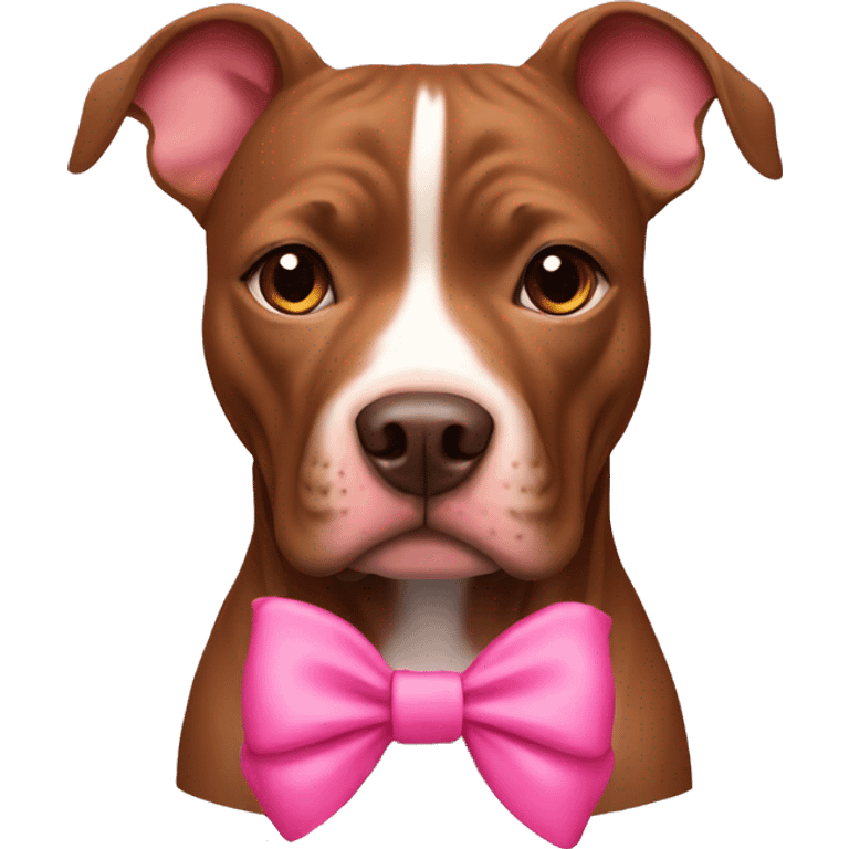 Brown Pitbull with pink bow  emoji