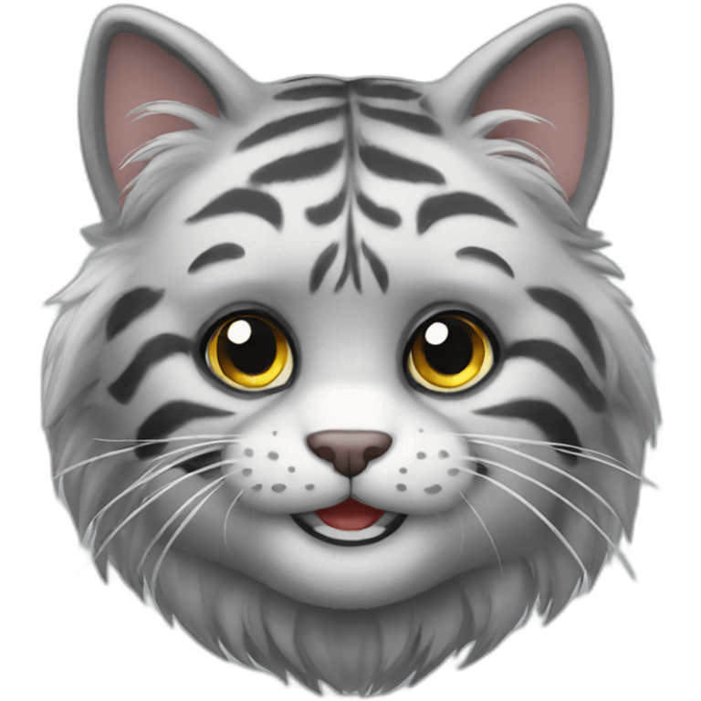 fluffy grey tiger cat emoji