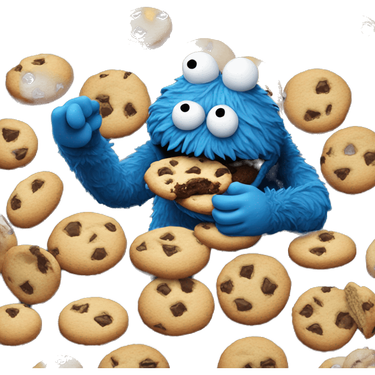 cookie monster devouring cookie emoji